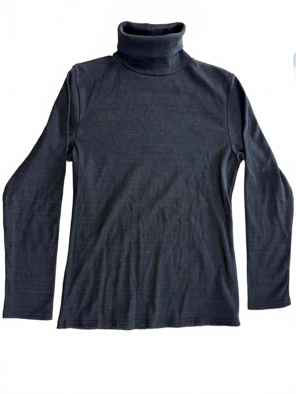 Vintage 90s Womens Black Turtleneck Shirt XL Long Sleeve